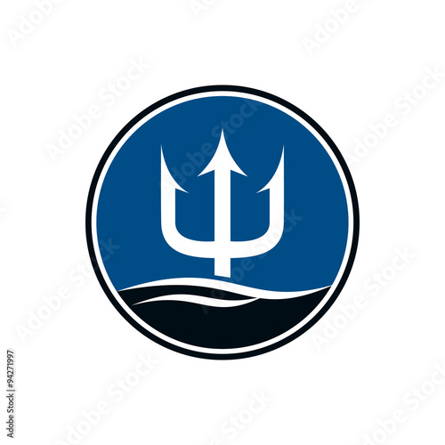 Circle Trident Poseidon Spear Logo Icon Stock Vector Adobe Stock