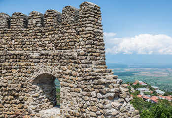 Canvas Print - fortiefied walls of Sighnaghi town in Kakheti region, Georgia