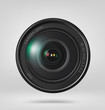 © ihba - Camera len on gray background. Vector illustration