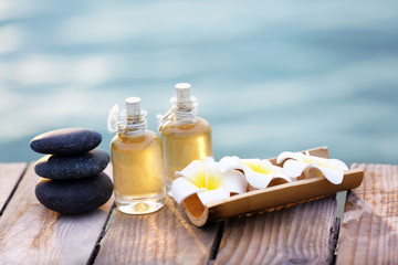 Poster - Beautiful spa composition with stones outdoors