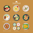 vector set of thai food flat design
