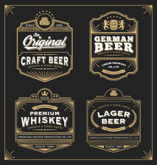 Vintage frame design for labels, banner, sticker and other design. Suitable for whiskey, beer and premium product. All type use free font.