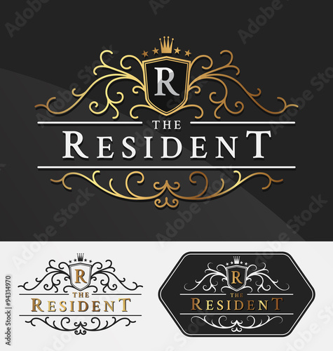 Foto Luxurious Royal Logo Vector Re-sizable Design Template Suitable For Businesses and Product Names, Luxury industry like hotel, wedding, restaurant, jewelry and real estate