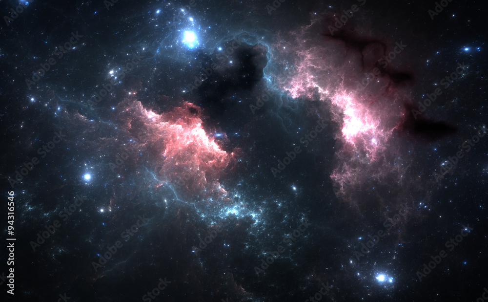 Space background with nebula and stars - obrazy, fototapety, plakaty 