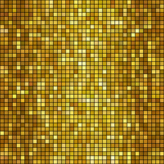 Wall Mural - Vector golden mosaic background