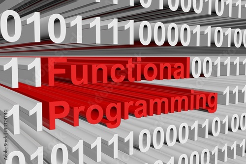 Fotografie, Obraz Functional Programming is presented in the form of binary code