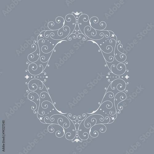 Elegant Luxury Floral Frame Oval Design Template Monogram