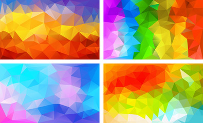 Wall Mural - vector pack low poly background colorful 1234