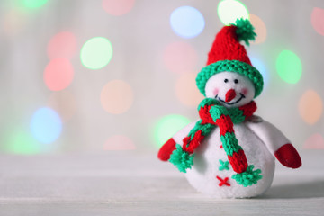 Sticker - Cute snowman on Christmas background