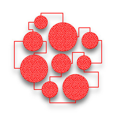 Wall Mural - Multiple circles with pois linked together