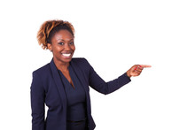 African American Business Woman Pointing Something