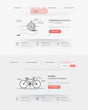 Set of two homepage templates for personal or company business portfolio with concept icons. 