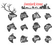 Livestock Icons Collection. Livestock Labels Templates
