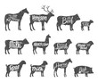 Livestock Silhouettes Collection. Livestock Labels Templates