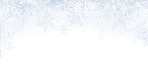 Wall Mural - Christmas banner with crystallic snowflakes.