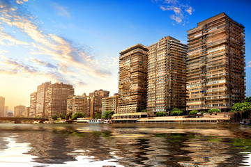 Canvas Print - Modern Cairo on Nile