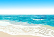 Ocean shore, beach, vector illustration