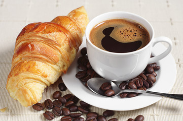 Coffee and croissant