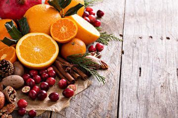 Fall and winter ingredients still life