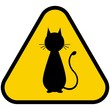 beware cat crossing traffic sign