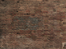 Part Of Brown Painted Brick Wall. Empty