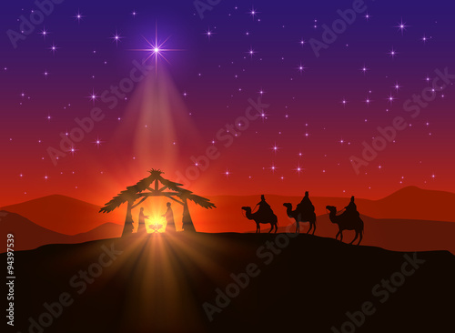 Fotografía Christian background with Christmas star