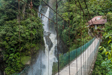 Pailon Del Diablo (Devil's Cauldron) Waterfall Near Banos Town, Ecuador