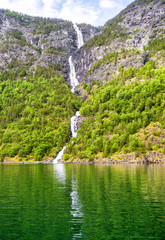 Wall Mural - Fjords in Norway and Scandinavian nature. Neroyfjord is the narrowest fjord in Norway.