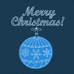 Poster - Christmas greeting card with bauble