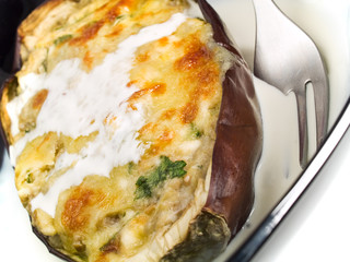 Canvas Print - Stuffed Eggplant with Cheese