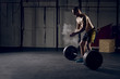 © baranq - Athlete motivates screaming before barbells exercise