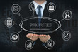 © ar130405 - Priorities concept image with business icons.