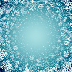 Wall Mural - Blue background with snowflakes. Vector illustration