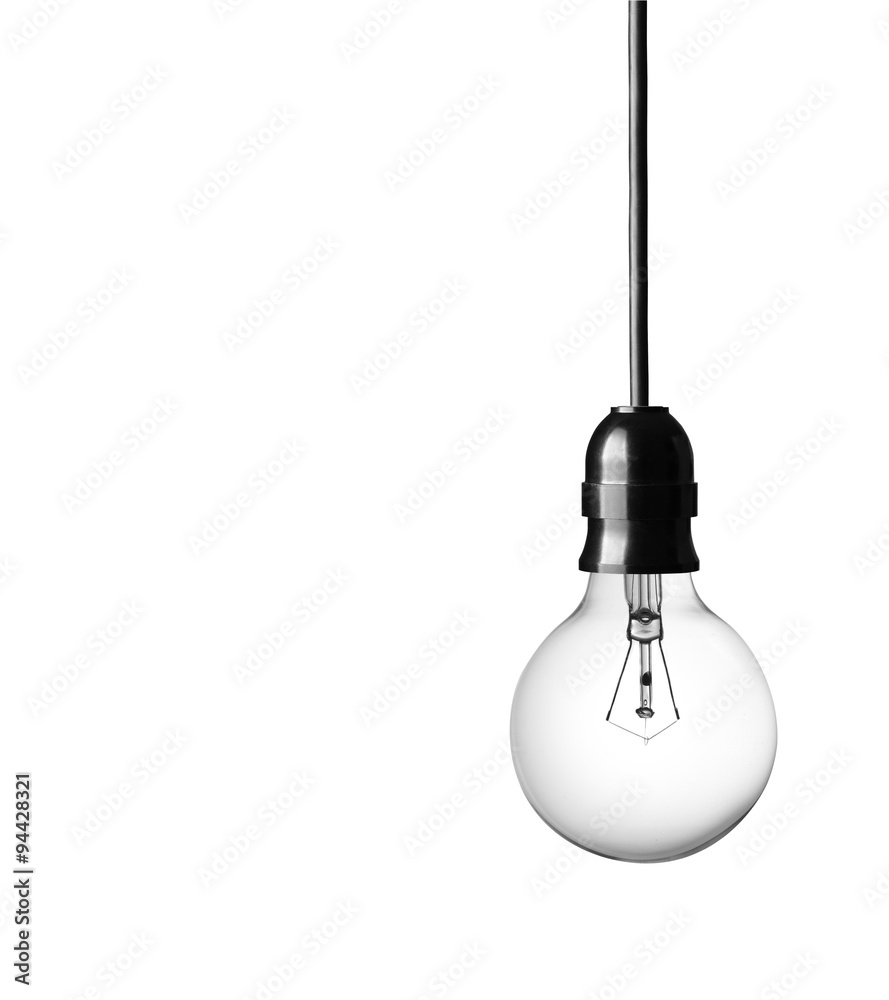 Light bulb isolated on white background - obrazy, fototapety, plakaty 