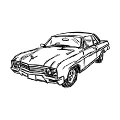 illustration vector doodle hand drawn sketch of car, design conc