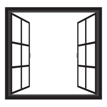 Windows-wide Open Window Silhouette Vector
