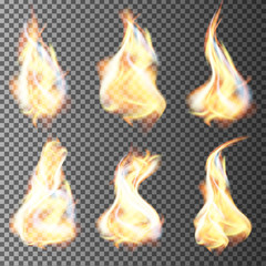 Aufkleber - Realistic fire flames vector