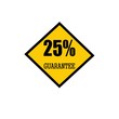 © fordzolo - twenty Five percent guarantee black stamp text on yellow