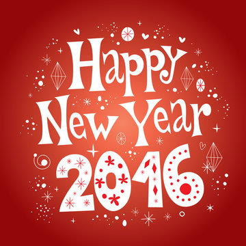 Happy New year 2016 greeting card