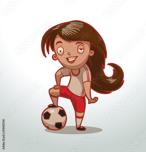 Vector Girl Football Player Cartoon Image Of A Girl Football