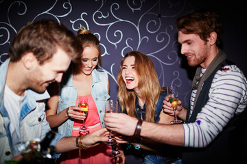 Wall Mural - Toasting in nightclub