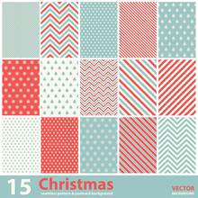 Set Of Christmas Patterns And Seamless Background