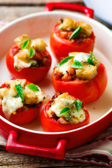 Canvas Print - baked stuffed tomatoes