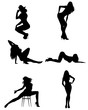 Six girls silhouettes