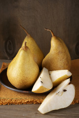 Canvas Print - Pears in plate