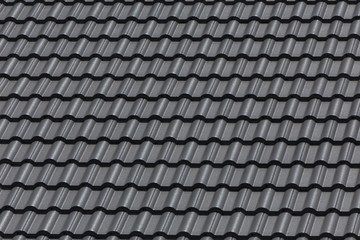 Sticker - black tile roof on building residence house