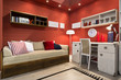 © interiorphoto - Interior of red student (teenager) room - back to school