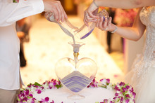 Blending Of The Sands At Wedding Ceremony