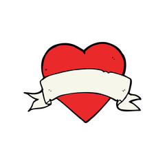 Wall Mural - cartoon heart tattoo