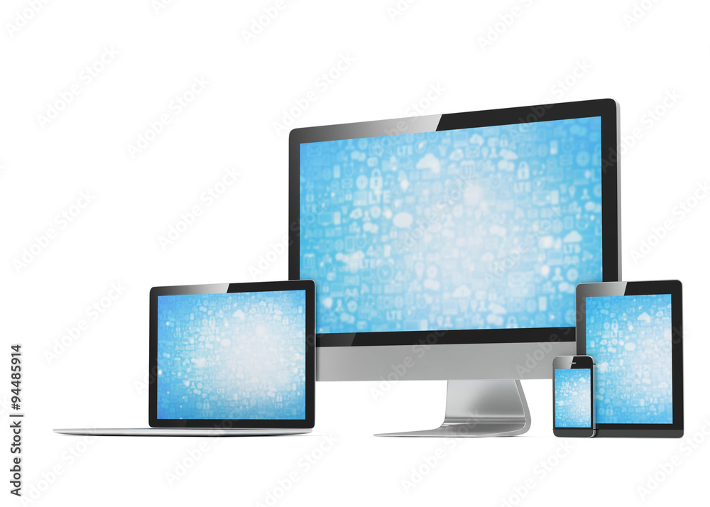 Ultimate web design, laptop, smartphone, tablet, computer, display